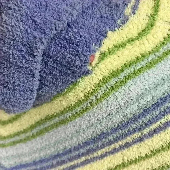 Carolyn Taylor Blue & Green Striped Turtleneck Sweater Size Large - Picture 3 of 10